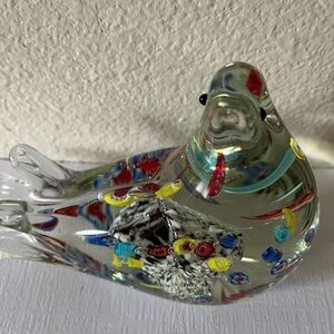 Murano-style art glass bird figurine